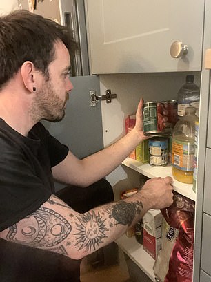 Important: Along with growing his own food, Dan Goss collects canned goods and other basic items.