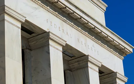 A picture of the Federal Reserve building in Washington, DC